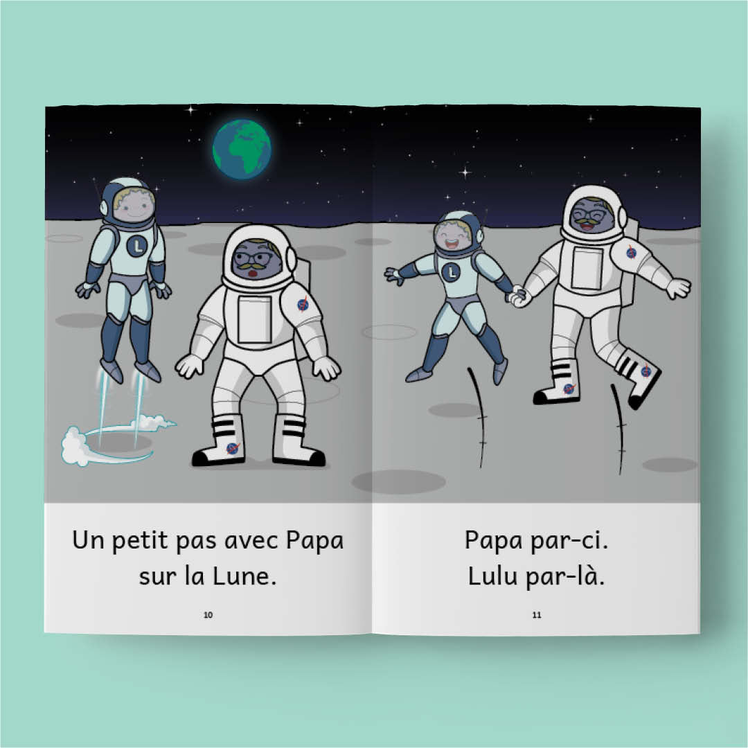 Pages intérieures : Lulu est dans la lune.