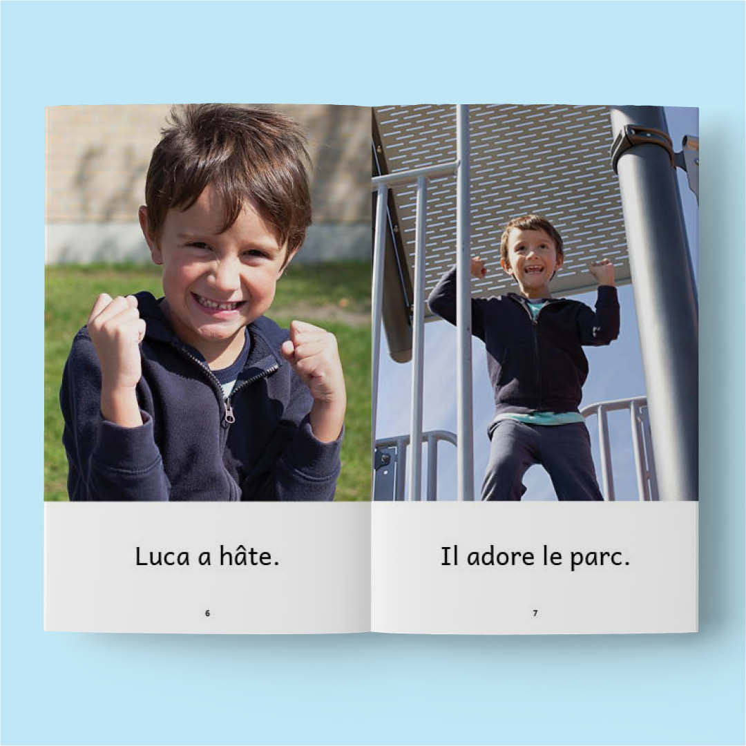 Extraits d'un livre sur un garçon qui joue au parc
