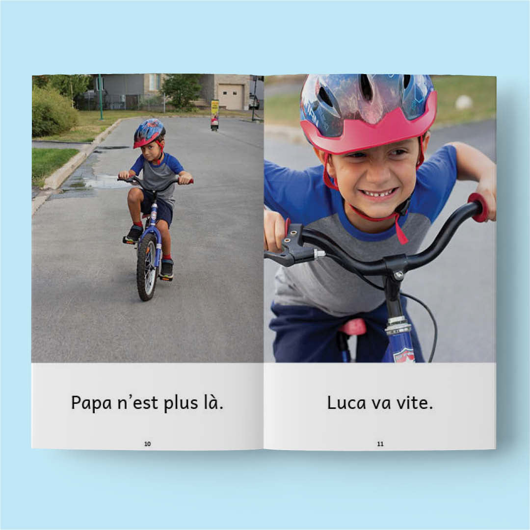 Pages intérieures: Luca fait du vélo