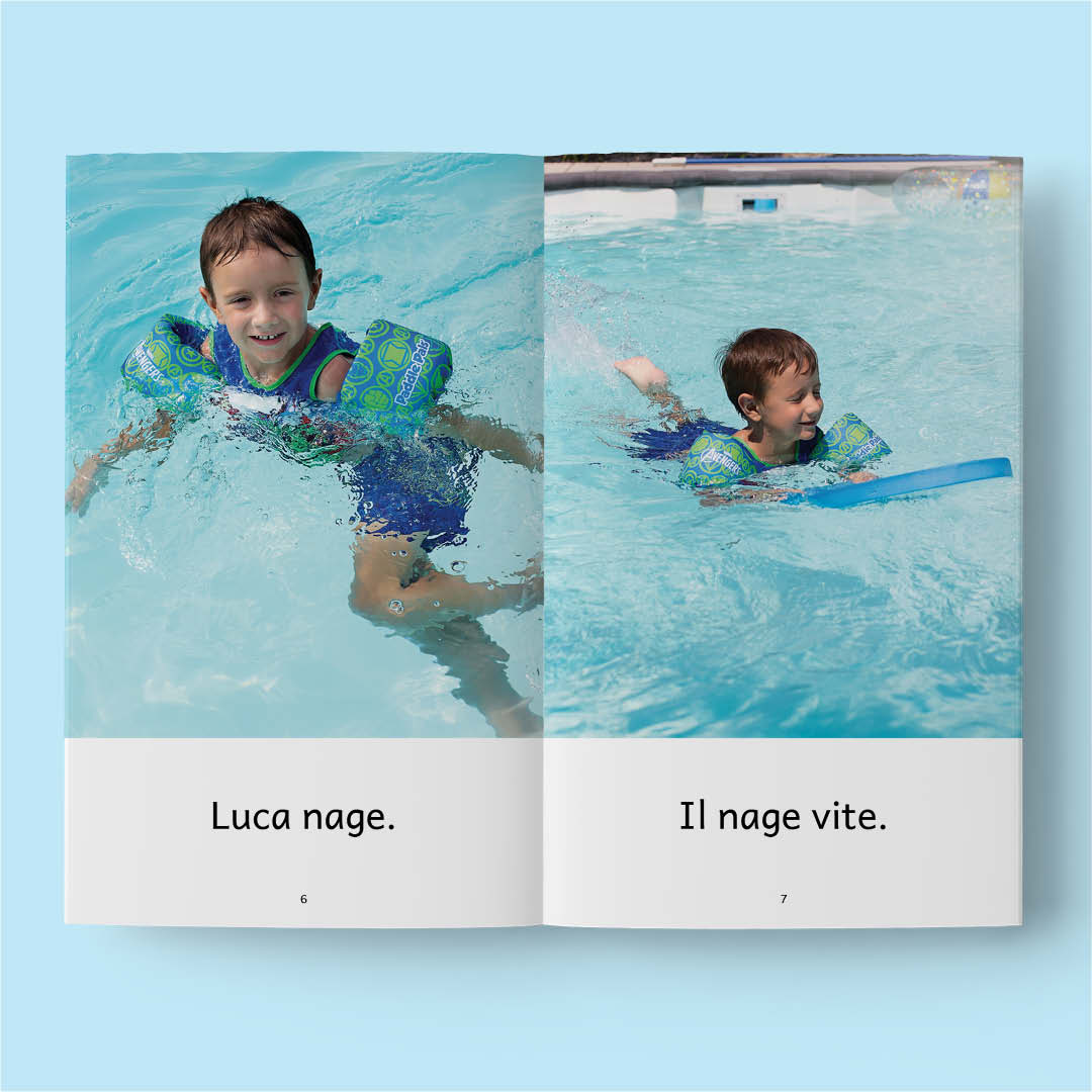 Extrait d'un livre pour enfant sur la natation
