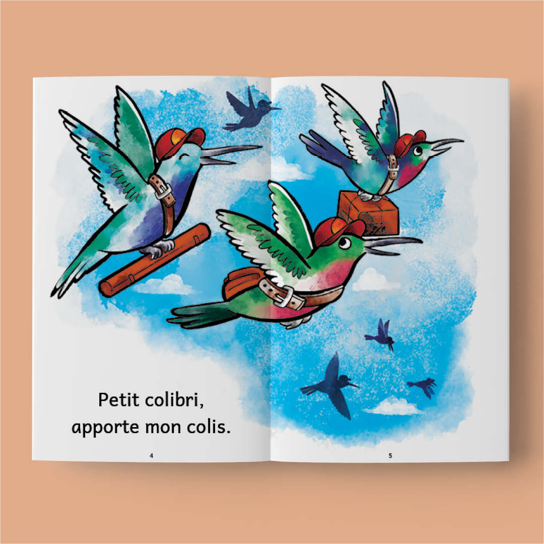 Pages intérieures d'un poème sur les colibris