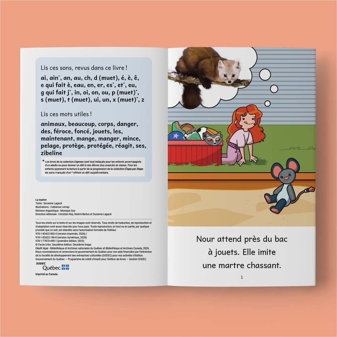 Double page intérieure du livre