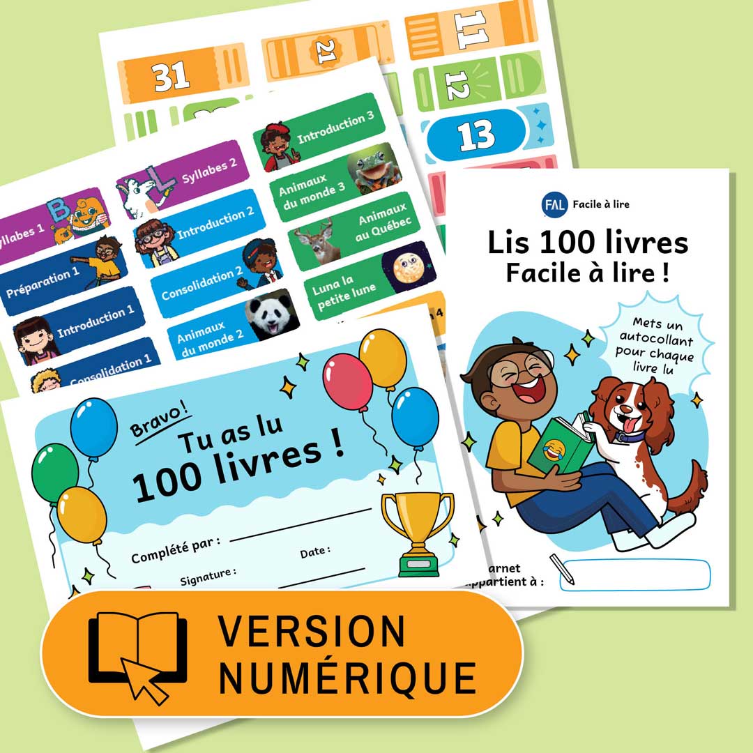 Lis 100 livres Facile à lire ! Carnet et collants à imprimer