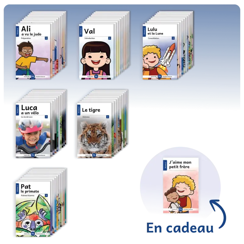 Ensemble de 6 séries laminées niveau 1 +bonus – 61 livres