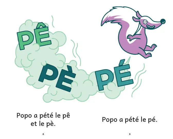 lecture syllabique -Exemple de page du livre Popo et le P