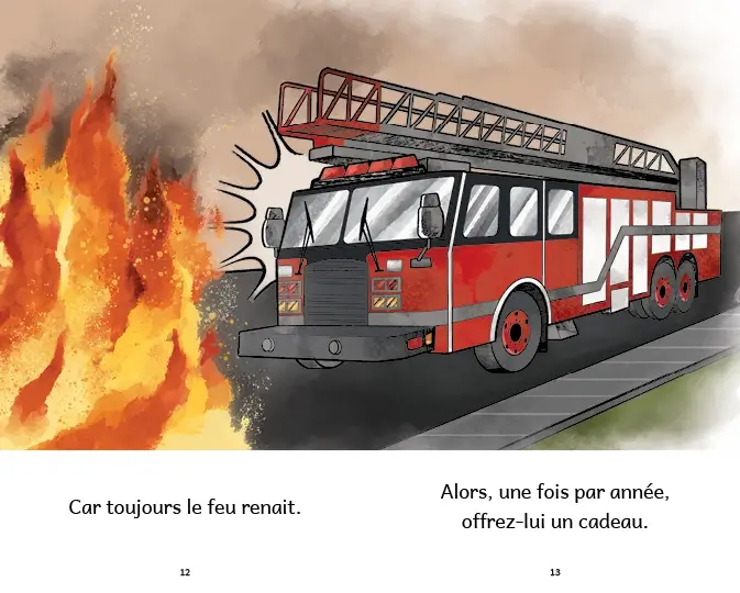 Exemple de page du livre Paul et le feu