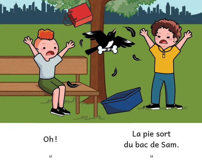 apprendre la lecture - Exemple de page du livre Sam