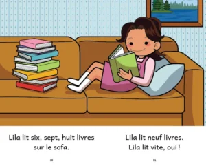 Exemple de page de livres pour 4 ans "Lila et le livre"